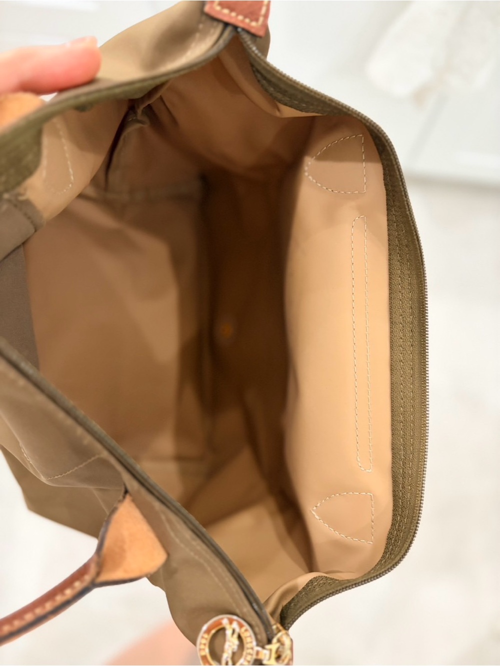Longchamp Classic Brown Women's Small Tote Bag with Leather - Picture 9 of 12